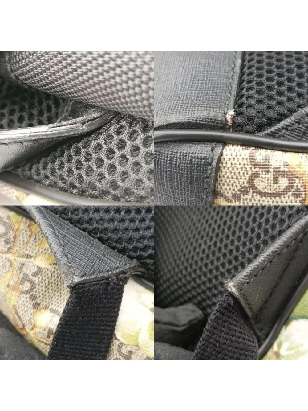 Gucci GG Blooms Black Beige Multi Leather Backpack